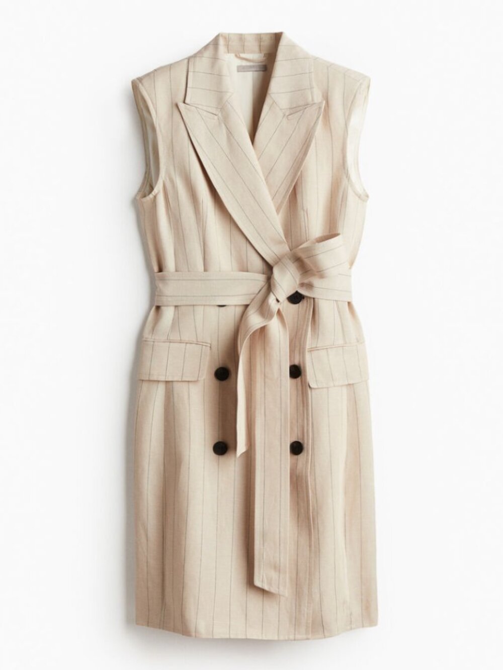 Linen-blend blazer dress